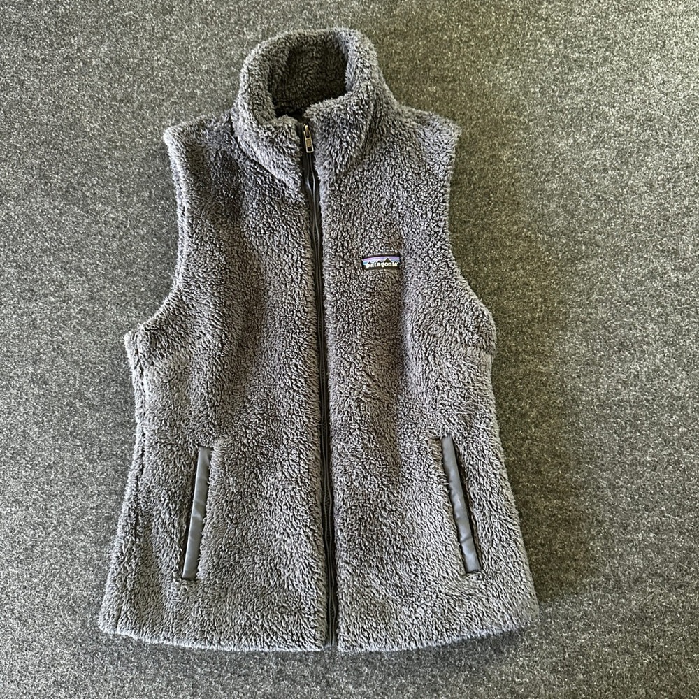 Patagonia Los Gatos Fleece Vest Womens Medium Gray Full Zip High Pile 25221